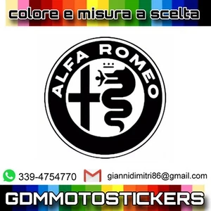 Adesivo PRESPAZIATO replica logo ALFA ROMEO misura e colore a scelta - Foto 1 di 17
