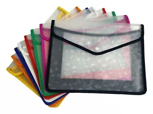 A4 Plastic wallet Stud Document File Folder Filing School Office x 1 - Picture 1 of 13