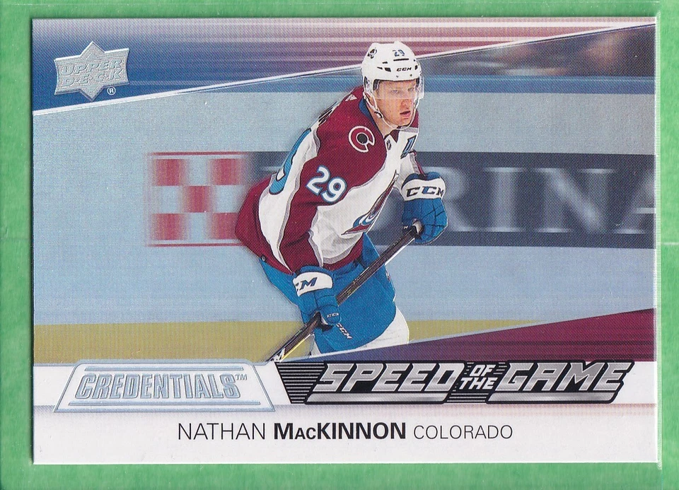 2021-22 UD Credentials Speed of The Game #SG9 Nathan MacKinnon COL Avalanche - Image 1 of 2