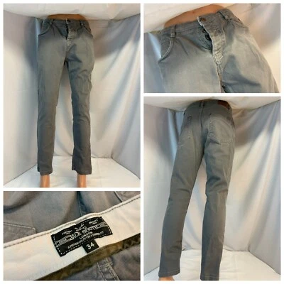 Jeans Jack South London Botón Mosca 34x30 Gris Mezcla Algodón Pierna Ajustada YGI L1-431 Foto 1 de 4