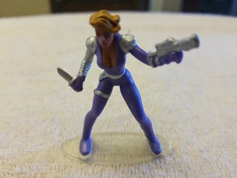 VINTAGE CYBER FORCE BALLISTIC 2.5" TOY FIGURE WITH CLEAR STAND RARE FREE S/H Cover