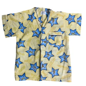 Vintage 60s Baseball Short Sleeve Pajama Top 12 Yellow Perm Press Boys - Picture 1 of 5