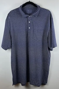 Polo Peter Millar uomo XL cotone spandex righe blu golf casual tasca - Foto 1 di 11