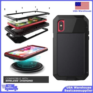 For iPhone 14+ 12 13 Pro Max 7 8 360 Full Body Shockproof Tempered Glass Case - Picture 1 of 15