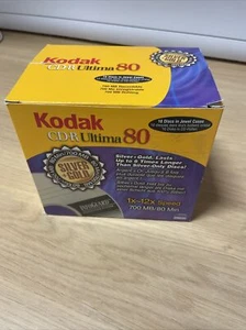 UNUSED KODAK CDR ULTIMA80 700MB SILVER+GOLD WITH JEWEL CASE STILL IN CELLOPHANE. - Picture 1 of 5