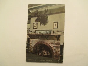 Moosehead Lake Maine Postcard Fire Place Kineo House ME - Picture 1 of 2