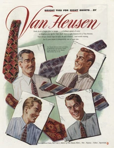 1945 Van Heusen: Bright Ties Right Shirts Vintage Print Ad - Picture 1 of 1