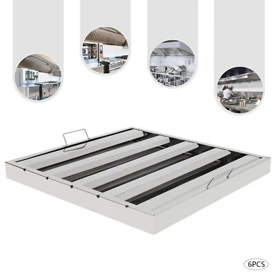 6 Pack 20"x20" Stainless Steel Hood Vent Grease Commercial Exhaust Filter Baffle - Image 1 of 4