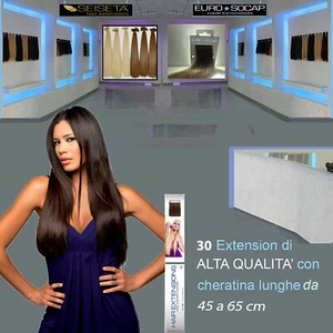 SEISETA EURO SOCAP Hair Extension 25 Ciocche con Cheratina lunghe 45/65 cm Remy - Imagen 1 de 30
