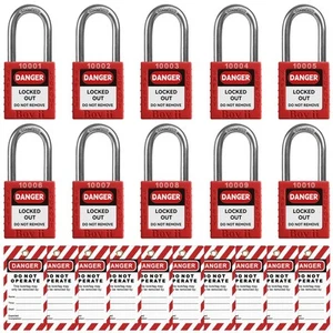 Lockout Tagout Locks Set - 10 Lockout Locks Keyed Different, 2 Keys Per Lock,... - Picture 1 of 8
