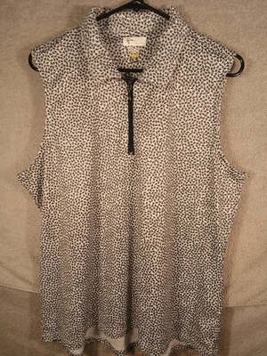 Greg Norman ML75 Play Dry Tank Top Womens Size XXL White Geometric Sleeveless - Image 1 of 4