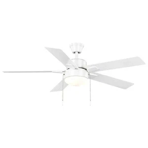 Hampton Bay 52 in. Corwin Indoor/Outdoor Matte White LED Ceiling Fan w/Light Kit - Picture 1 of 13