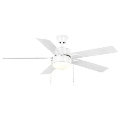 Hampton Bay 52 in. Corwin Indoor/Outdoor Matte White LED Ceiling Fan w/Light Kit - Image 1 of 4