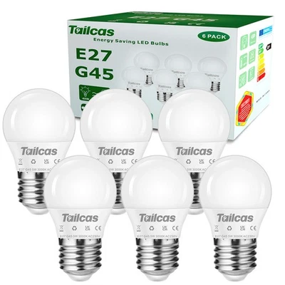 SEYY 6PCS E27 G45 LED Bulbs Standard Edison Screw Lamp Light Bulbs 6000K White