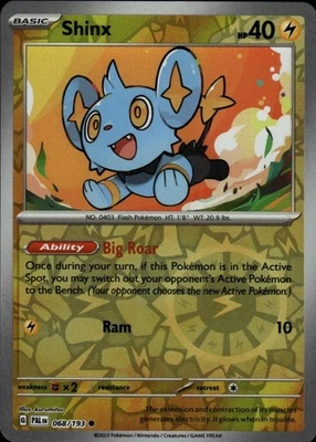 Shinx - Reverse Holo Common SV02: Paldea Evolved 068/193 NM - Image 1 of 2