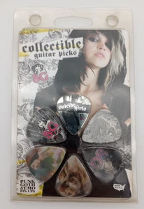 Suicide Girl Gitarren-Plektren Emo Goth Punk Pinups 6er-Pack versiegelt - Bild 1 von 2