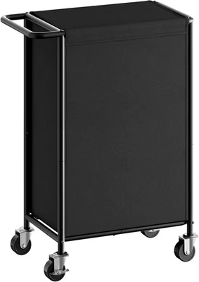 100L Laundry Hamper with Wheels Rolling Laundry Basket with Lid Steel Frame  - Image 1 of 4
