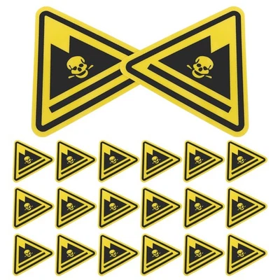  20 Pcs Hazardous Waste Warning Stickers Danger Safety Sign Caution - Image 1 of 4