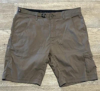 Prana Men's “Breathe” Cargo Hiking Shorts Brown Size 38x10” Stretch Belt Vented - Image 1 of 4