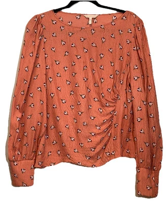 Top floral de seda Rebecca Taylor para mujer talla 12 rosa artístico tranquilo lujo acanalado boho Foto 1 de 4