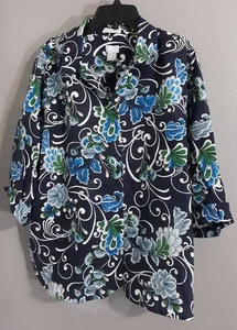 CHICO'S Crinkle Blouse Women’s 1 US M/8 Purple Textured Button Up Shirt - Picture 1 of 8