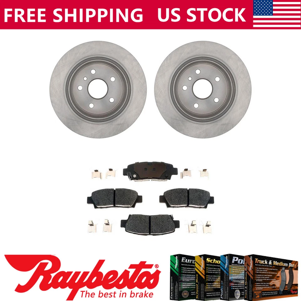 Kit de rotores de freno traseros + pastillas de cerámica y herrajes para Toyota Avalon 1995-1999 Foto 1 de 4