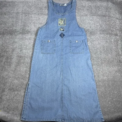 Vestido tipo jersey de mezclilla para mujer Christopher & Banks grande azul Maxi Y2K Cottagecore Foto 1 de 4