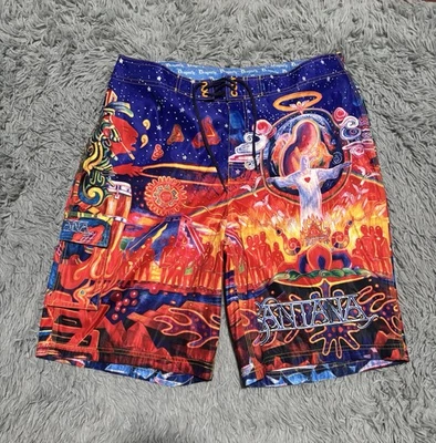 Dragonfly Carlos Santana Board Shorts Album Art Swim Trunks Pocket Sz 36 Foto 1 de 4