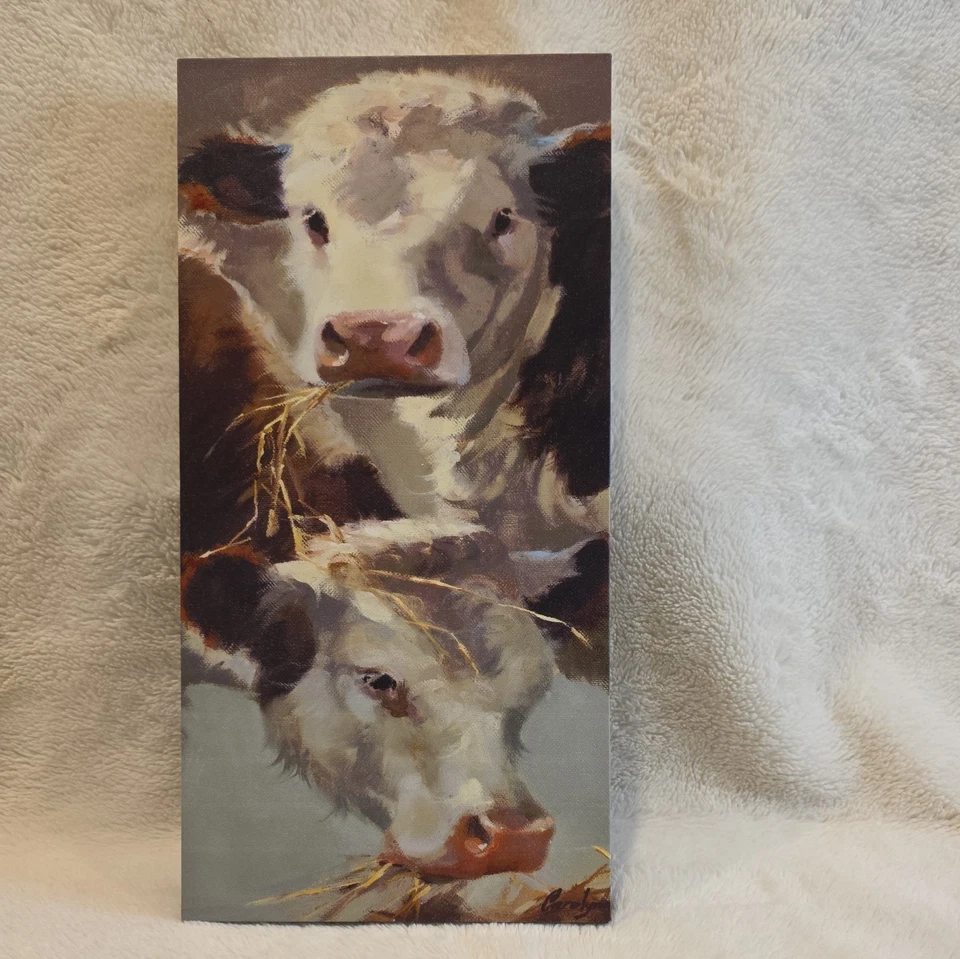 Hef 'n' Her Cow Wrap Around Canvas Print - Carolyne Hawley - 12W x 24L x 1 1/2D - Image 1 of 4