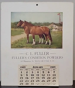 1905 Präsident McKinleys Lieblingspferd Team Kalender Fuller Manchester NH - Bild 1 von 4