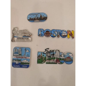 Classic Magnets 5 Cities - St. Louis, Boston, Vancouver, Toronto, San Diego - Picture 1 of 1