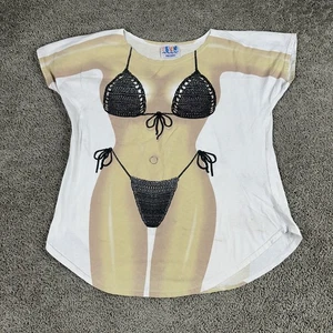 My Bikini Shirt Womens One Size White Bikini Body Novelty Graphic Tee T-Shirt - Picture 1 of 11