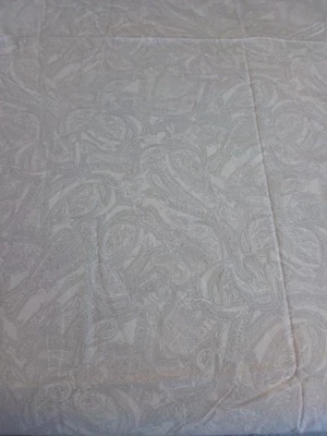 Ralph Lauren Queen Flat Sheet White Paisley 100% Cotton Bedding Classic Elegant - Image 1 of 4