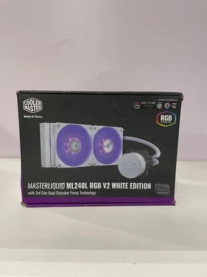CoolerMaster MasterLiquid ML240L RGB V2 White,Close-Loop AIO CPU Liquid Coole... - Image 1 of 2