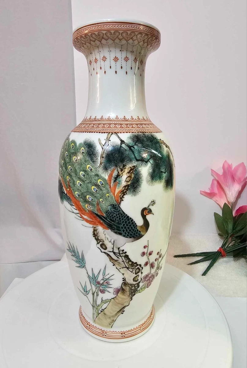 孔雀花瓶中国古董花瓶| eBay