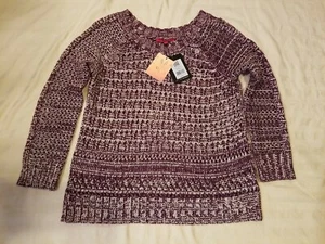 NEW! Narciso Rodriguez Design Nation Purple Beige Knitted Long Sleeve Sweater L - Picture 1 of 12