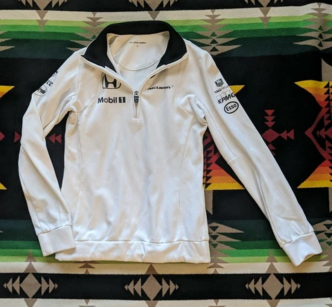 Honda McLaren F1 Racing Team White 1/4 Zip Formula 2015 Pullover Men's XXS Eu XS Cover