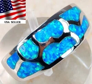 Anillo de plata esterlina genuina sólida 925 con incrustación de ópalo australiano joyería talla 6 DT1 - Imagen 1 de 2