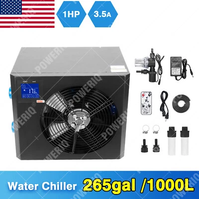 Enfriador de agua 1 HP 265 gal 1000L baño de hielo enfriador de inmersión en frío con filtro de bomba Foto 1 de 4