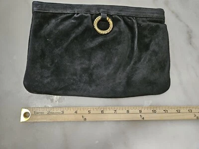 Bolsa de noite Morris Moskowitz vintage cetim preta - Imagem 1 de 4