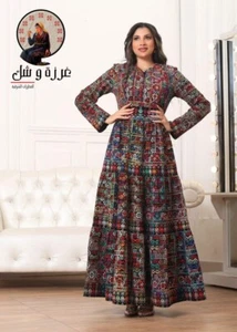 Women Palestinian Embroidered Thobe Full TATREEZ Heritage Mix ColoresEmbroidery - Picture 1 of 4