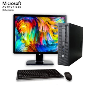 HP ProDesk 600 G2 Desktop Computer Core i3 16GB 500GB HD Windows 10 PC 22" LCD - Picture 1 of 6