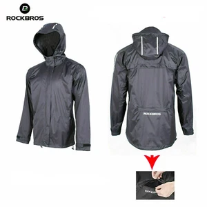 ROCKBROS Cycling Raincoats Waterproof Unisex Bike Jackets Sports Running Coats - Picture 1 of 6