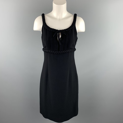 Abito da cocktail MOSCHINO taglia 8 nero rayon vita impero