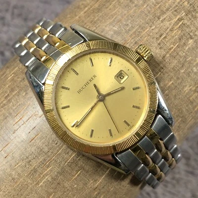 Bucherer Women 956.713 Fashion Date Two Tone Quartz Analog 26mm Watch 6 3/4" - Image 1 of 4