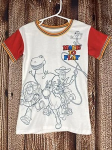 Disney PIXAR Toy Story 4 Buzz Lightyear Woody Rex Boy’s T-Shirt Size 4T EUC - Picture 1 of 5