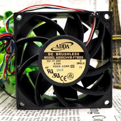 ADDA AD0824VB-F7BDS 8038 24V 0.95A 8cm Chassis Industrial Cooling Fan - Image 1 of 4