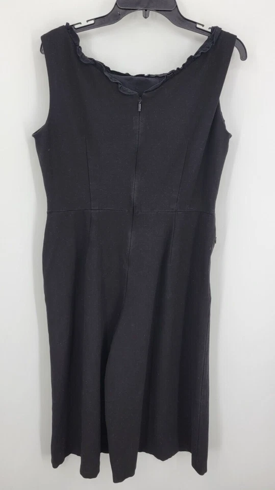 Mameluco Lafayette 148 New York para mujer grande negro sin mangas recortado pierna ancha Foto 1 de 4