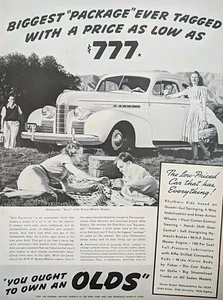 1939 Vintage General Motors Oldsmobile Stampa Annuncio Bianco e nero. - Foto 1 di 1