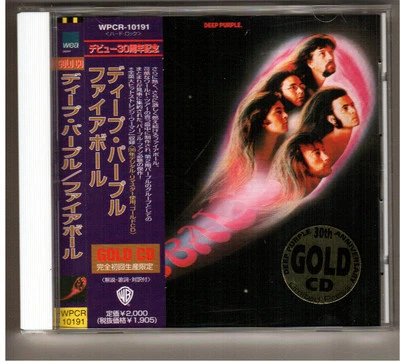 Rare Deep Purple Fireball 24Kt Gold orginal OBI Japan CD WPCR-10191 Warner Bro - Image 1 of 4